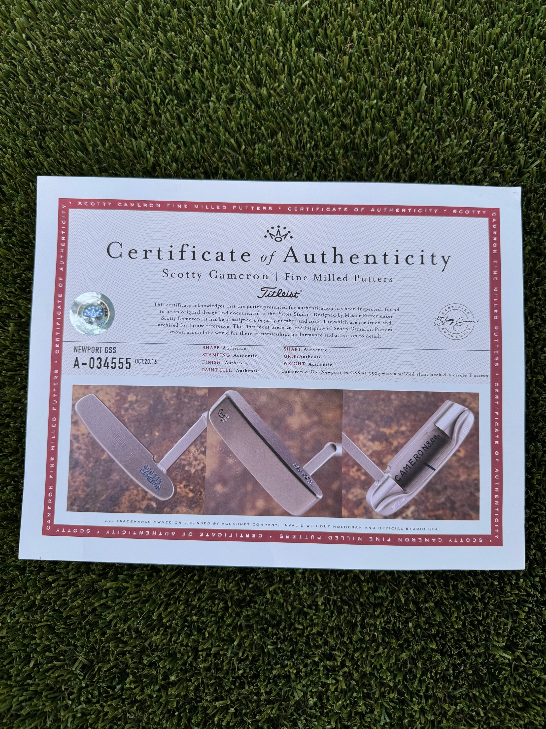 Newport GSS Welded Mid Slant Cameron & Co 350G Circle T Putter