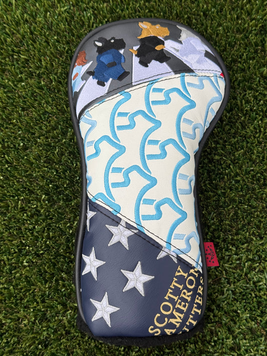 🇺🇸Fairway Patchwork White Blue Wave Dogs🇺🇸