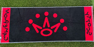 Scotty Cameron Rare Black/Red Dancing Scotty Cameron 7 Point Crown Golf Towel