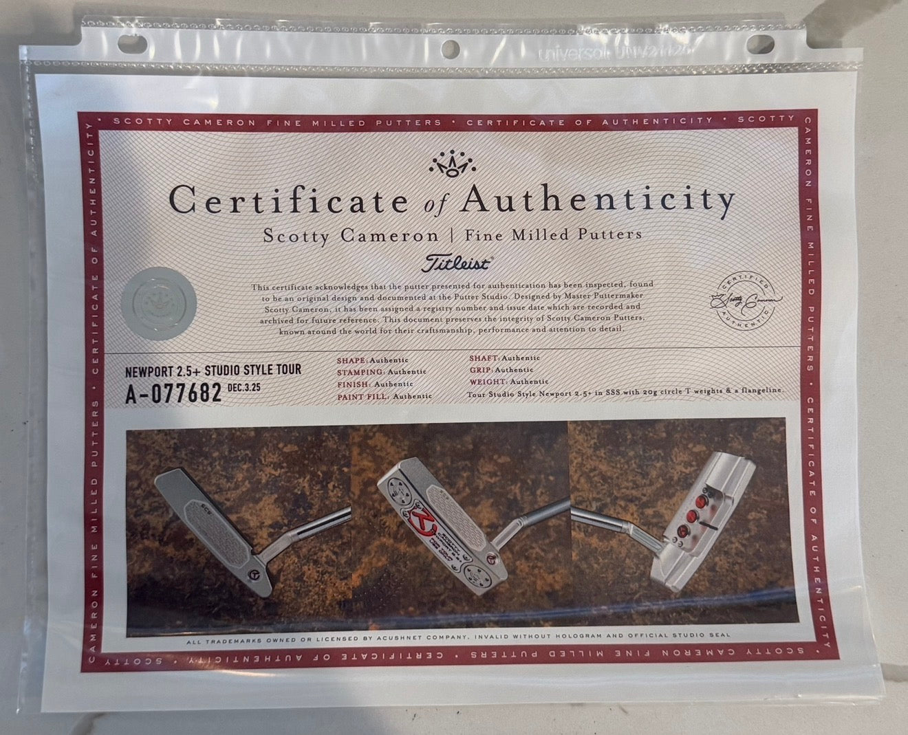 ✨Scotty Cameron Tour Newport 2.5+ Studio Select Circle T✨