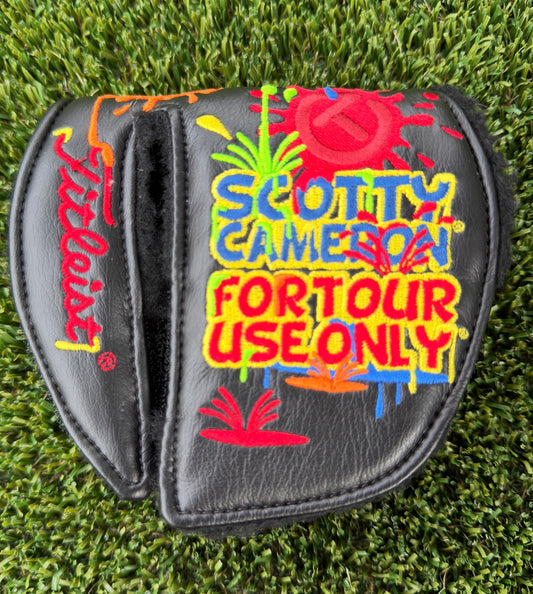 🎁Circle T Round Mallet Black Paint Splash Headcover🎁