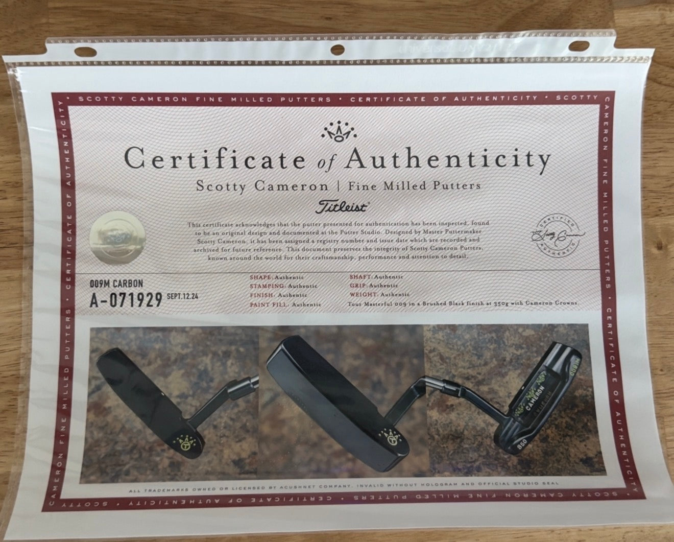 🇺🇸Scotty Cameron 009 Masterful Carbon Black 350G Circle T Putter🇺🇸