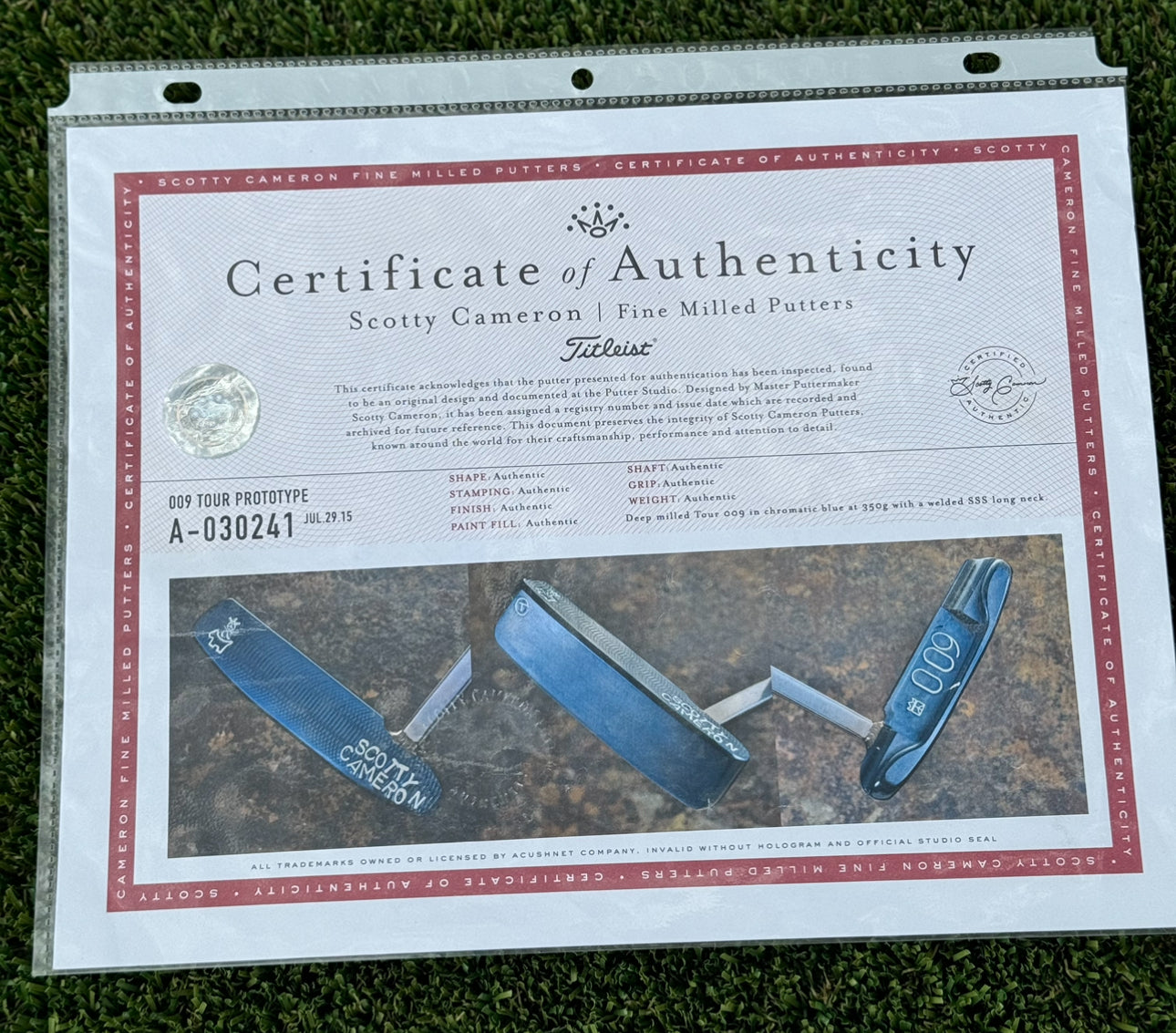 Scotty Cameron 009 Welded Two Tone King Peace Surfer 350G Circle T Putter