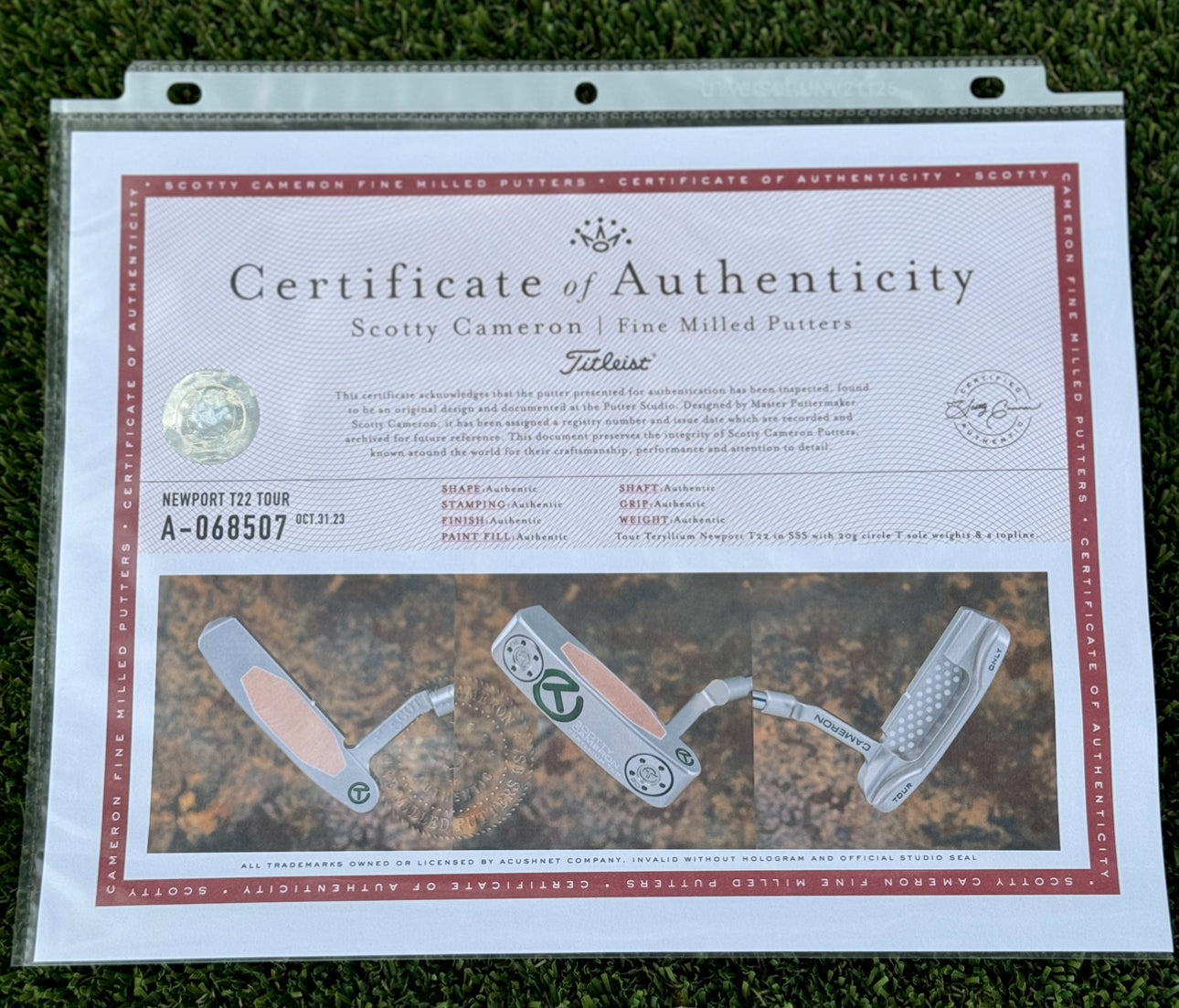 Scotty Cameron Tour Raw SSS Newport T22 360G Circle T Putter