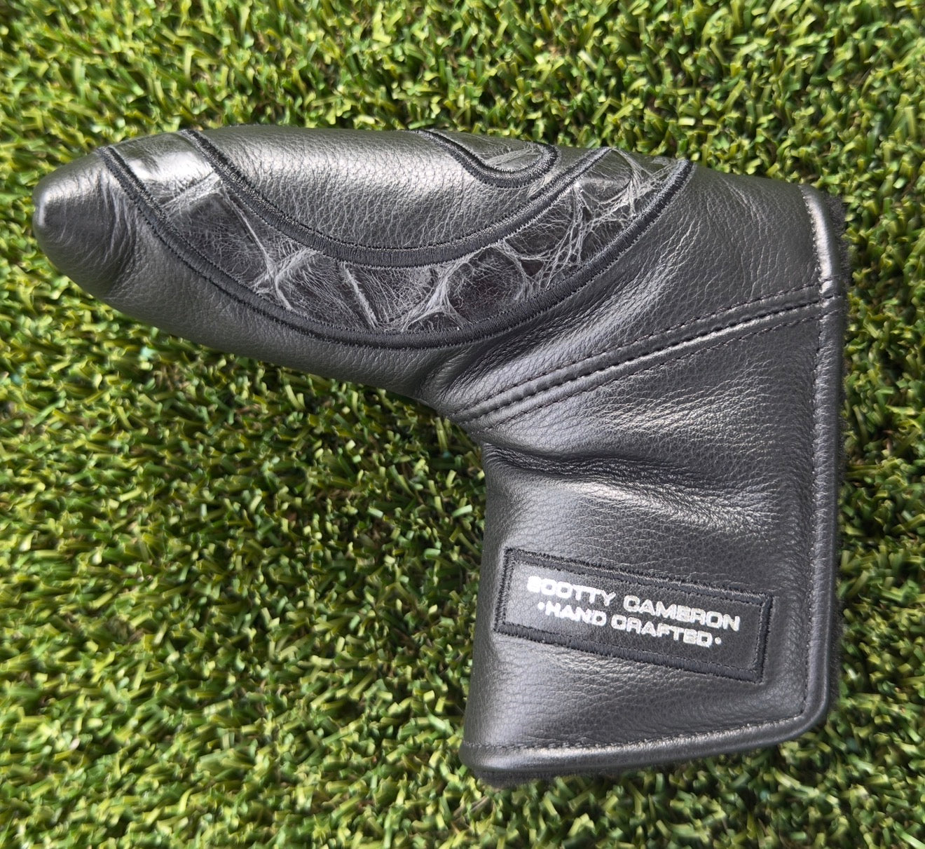 🎁Scotty Cameron Black Leather Circle T Alligator Headcover🎁