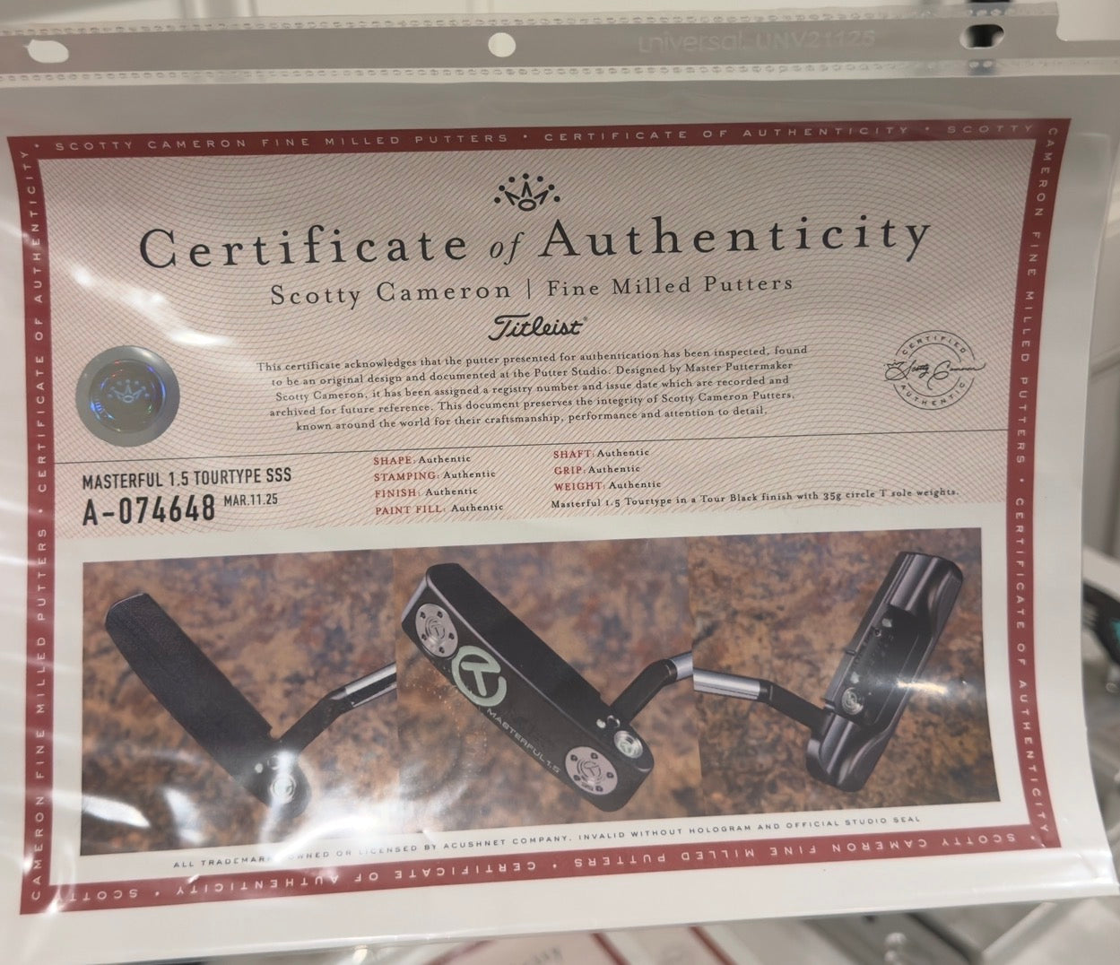 🎁Scotty Cameron Tour Black 1.5 Masterful TourType SSS 360G Circle T Putter🎁