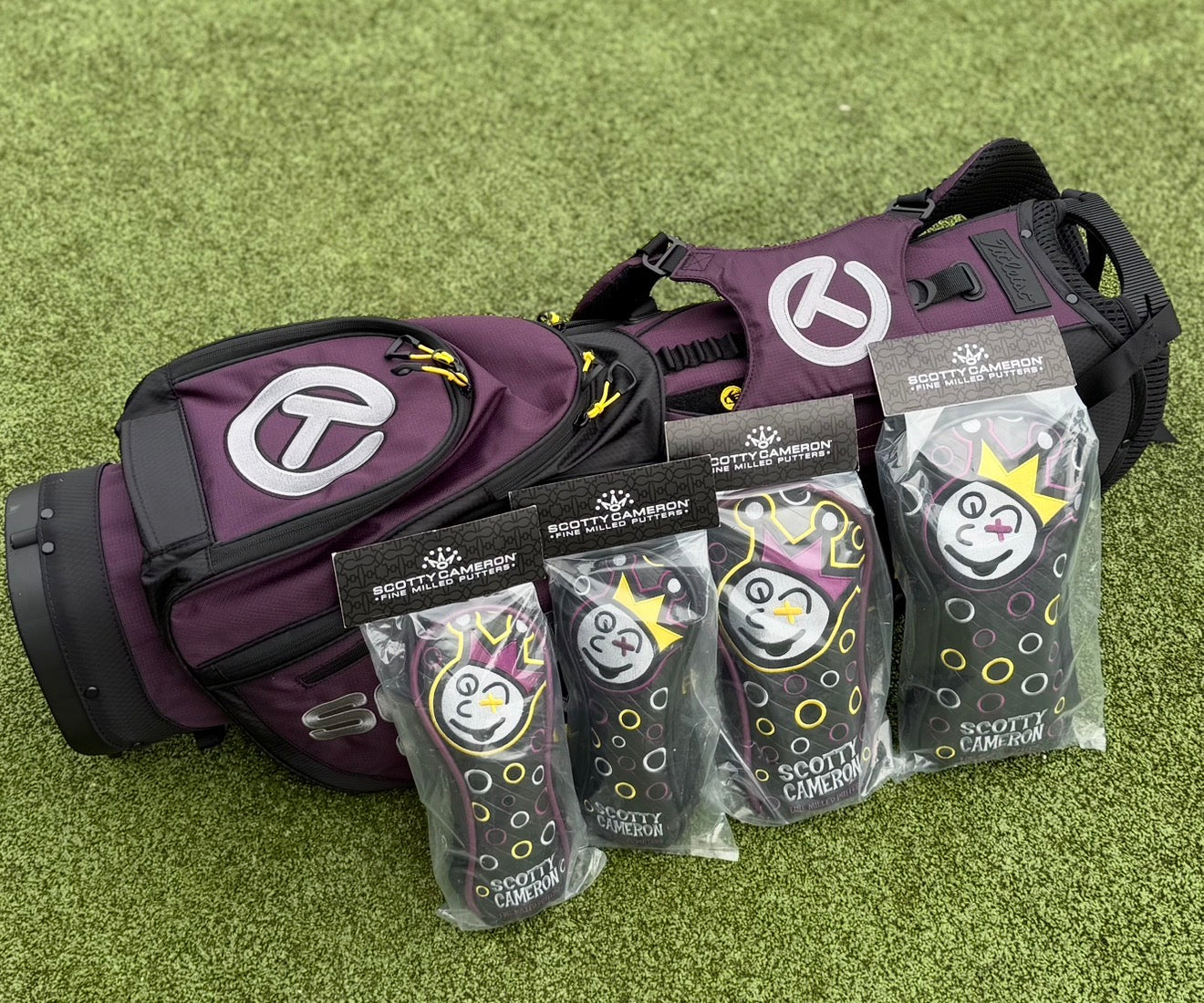 🎊Scotty Cameron 2025 Mardi Gras Purple Circle T Bag with JJ Headcover Set🎊