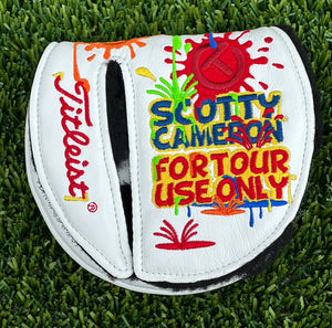 Scotty Cameron Mid Round Mallet White Paint Splash Circle T Headcover